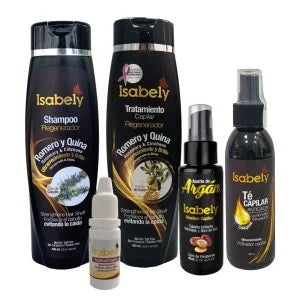 Kit Ultracrecimiento Isabely (Shampoo + Tratamiento + Aceite + Té + Cocktail)